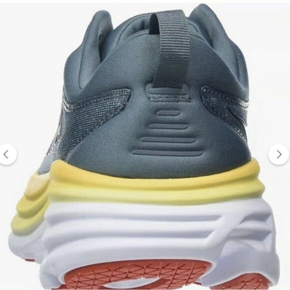 Hoka One One Bondi 8 Men's Size 8.5 D Grey Yellow Athletic Running Sneakers NIB - Picture 6 of 7